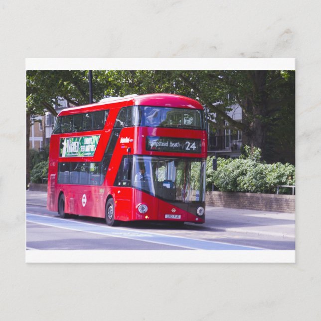 New London Red Bus Postcard (Front)