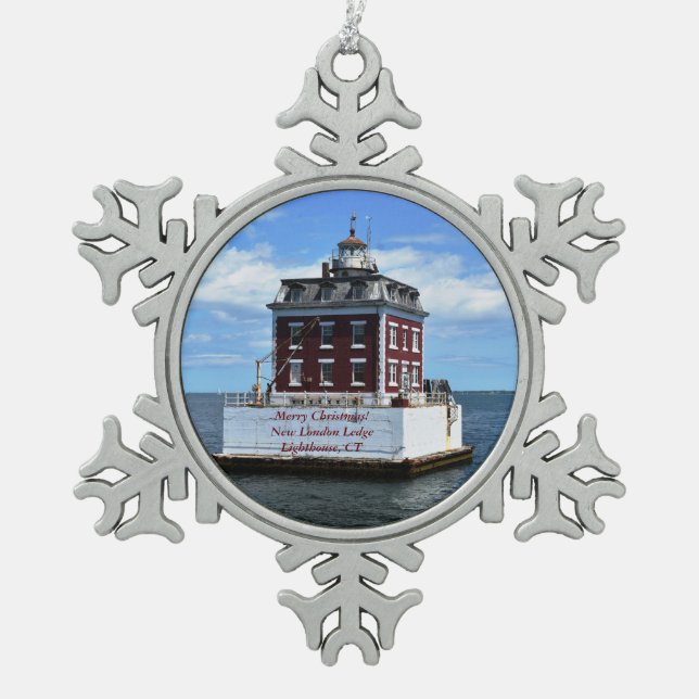 New Londond Ledge Light, CT Christmas ornament (Front)