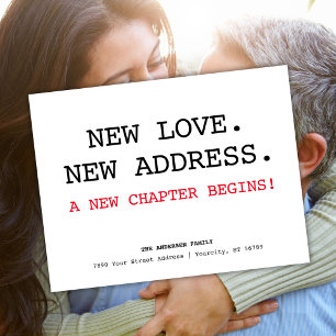 New Love Address Simple Minimalist Moving Announcement Postcard