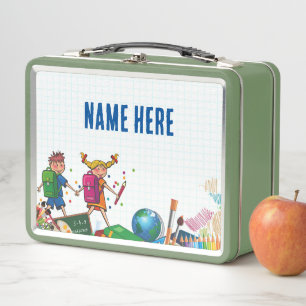 NEW! Lunchbox - Back to School Metal - Green