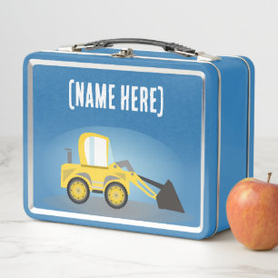 NEW! Lunchbox - Front loader (add name) Metal Red