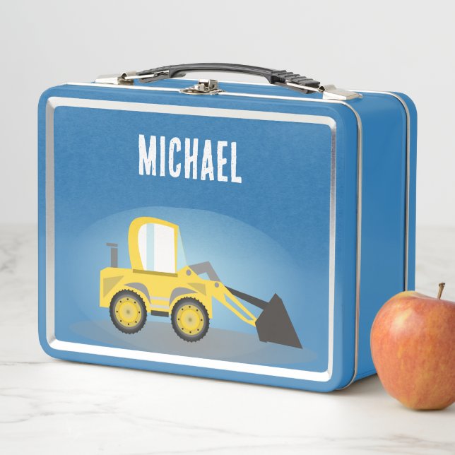 NEW! Lunchbox - Front loader (add name) Metal Red (In Situ)