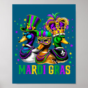 New Mallard Duck Mardi Gras Orleans Poster