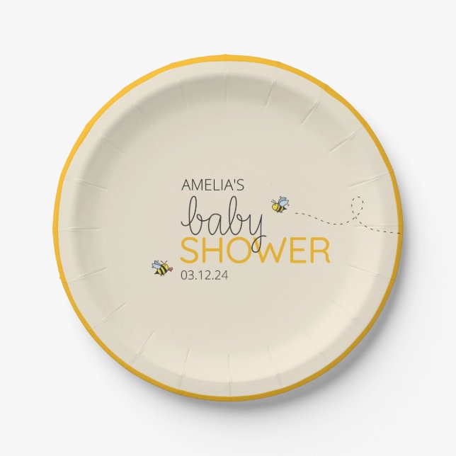 New Mama-to-bee Shower Theme Paper Plate (Front)