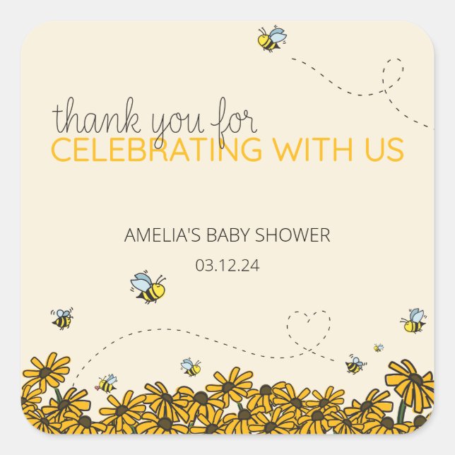 New Mama-to-bee Shower Theme Square Sticker (Front)