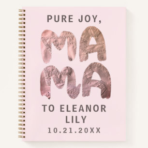 New Mama Whimsical Pastel Pink Newborn Keepsake  Notebook