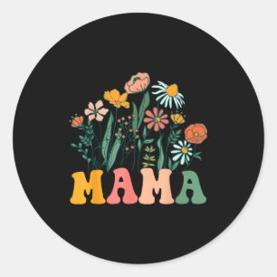 New Mama Wildflower First Birthday &amp; Baby Show Classic Round Sticker