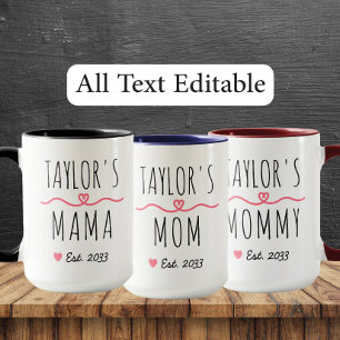 New Mama with Custom Name, Title & Est. Year Mug