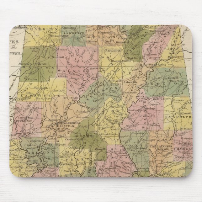 New Map Of Alabama 2 Mouse Pad (Front)