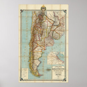 New map of Argentina Poster