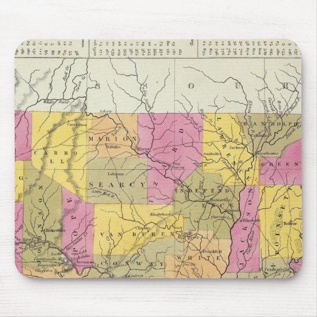 New Map Of Arkansas Mouse Pad (Front)