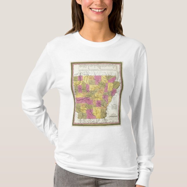 New Map Of Arkansas T-Shirt (Front)