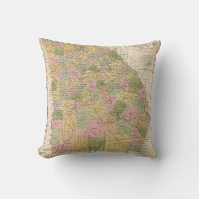 New Map Of Georgia Cushion (Front)