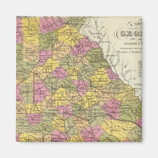 New Map Of Georgia Magnet (Front)