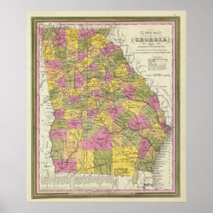 New Map Of Georgia Poster