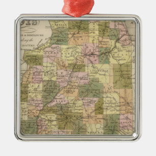 New Map Of Illinois 2 Metal Tree Decoration