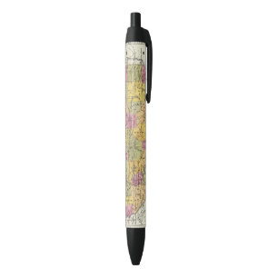 New Map Of Illinois Black Ink Pen