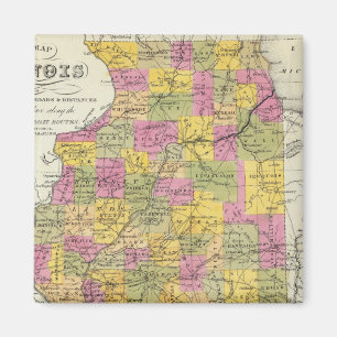 New Map Of Illinois Magnet