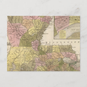 New Map Of Louisiana Postcard