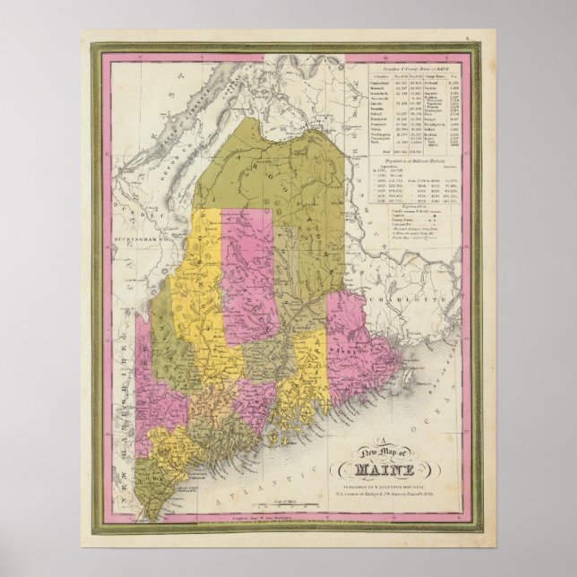 New Map of Maine 2 Poster (Front)