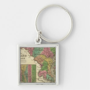 New Map Of Maryland and Delaware 2 Key Ring