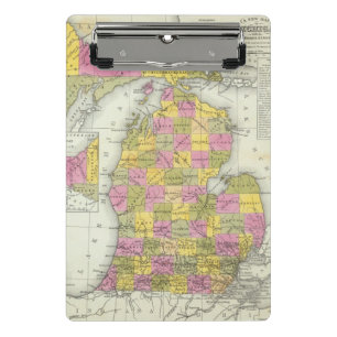 New Map Of Michigan 2 Mini Clipboard