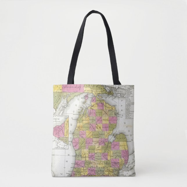 New Map Of Michigan 2 Tote Bag (Front)