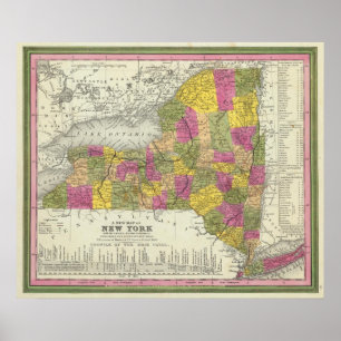 New Map Of New York 2 Poster