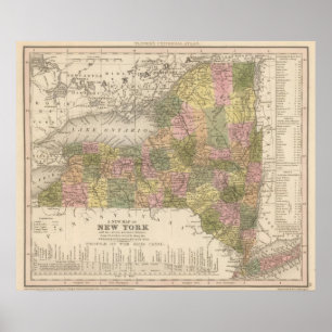 New Map Of New York Poster