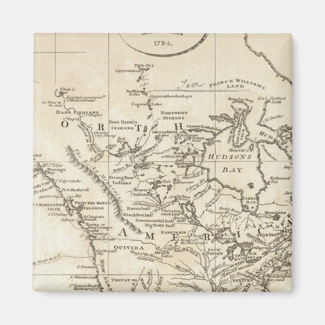 New Map of North America Magnet (Front)