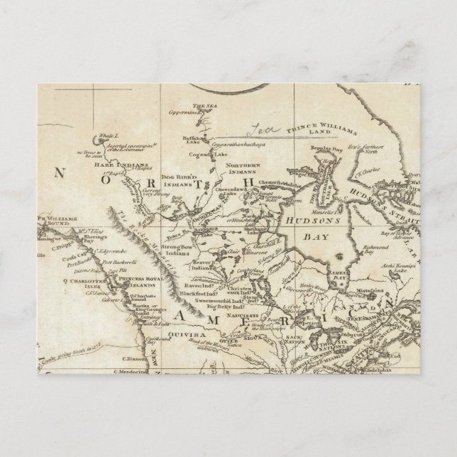 New Map of North America Postcard (Front)