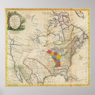 New Map of North America Poster