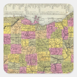 New Map Of Ohio Square Sticker