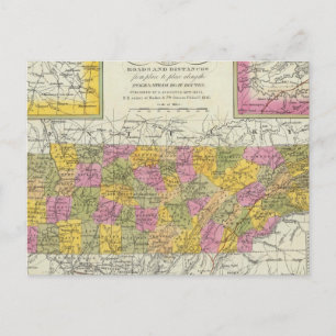 New Map Of Tennessee Postcard