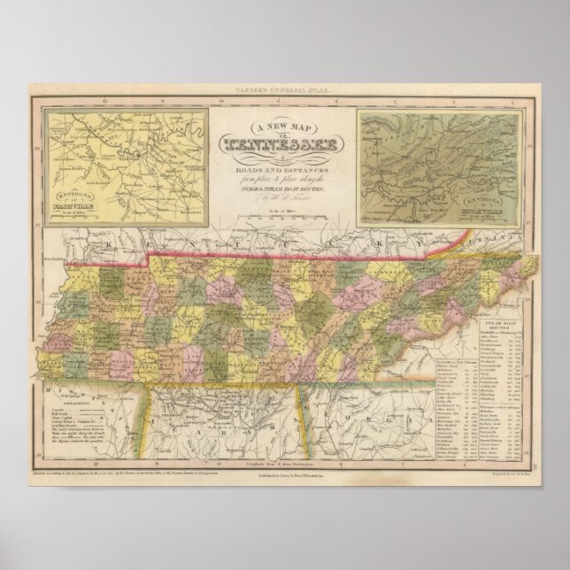 New Map Of Tennessee Poster (Front)