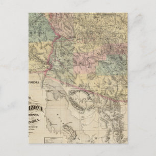 New Map of the Territory of Arizona Postcard