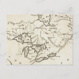 New Map of Upper & Lower Canada Postcard