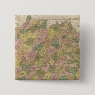 New Map Of Virginia 15 Cm Square Badge