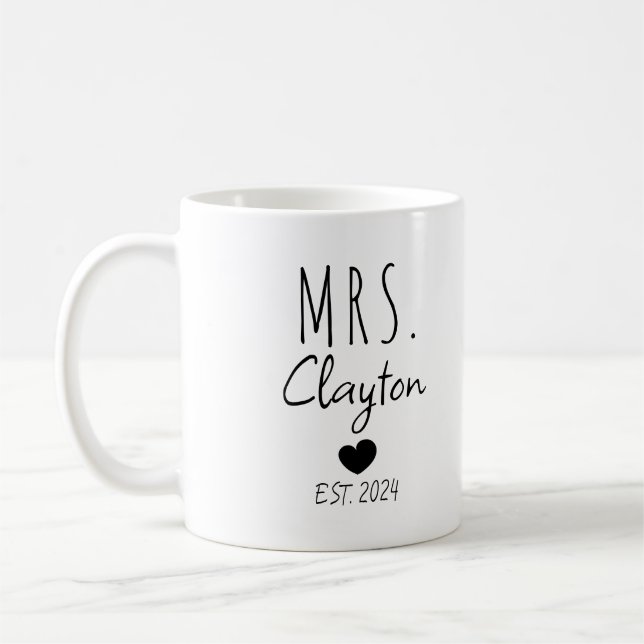New Marriage Couple - Personalised Mr and Mrs Coffee Mug (Left)