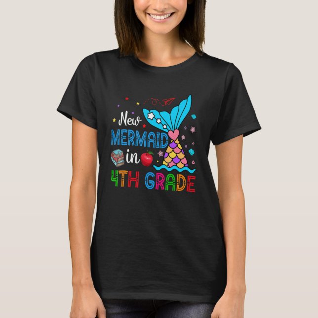 New Mermaid In 4th Grade Matching Mermaid  Student T-Shirt (Front)
