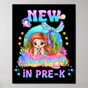 New mermaid in pre-k cute back to school preschool poster