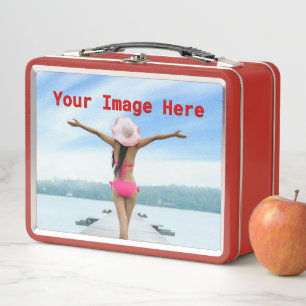 NEW! Metal Lunchbox - Red - Custom