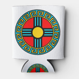 New Mexican and Native Zia Sun God Symbol Can Cooler