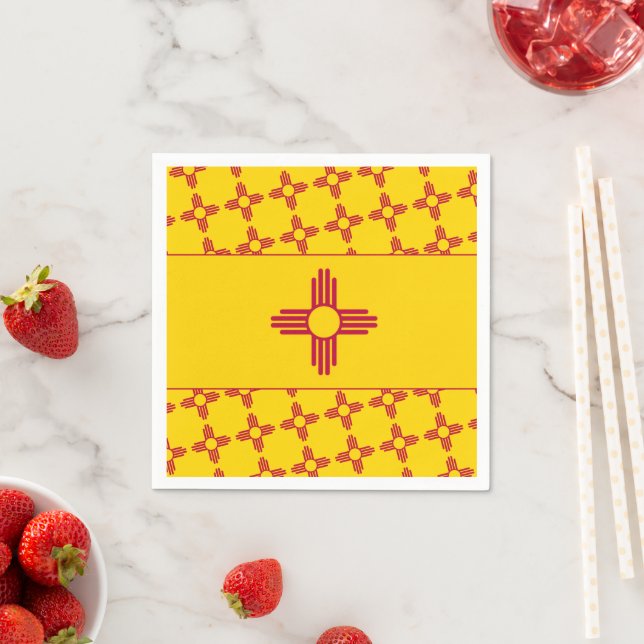 New Mexican Flag, Flag of New Mexico Napkin (Insitu)