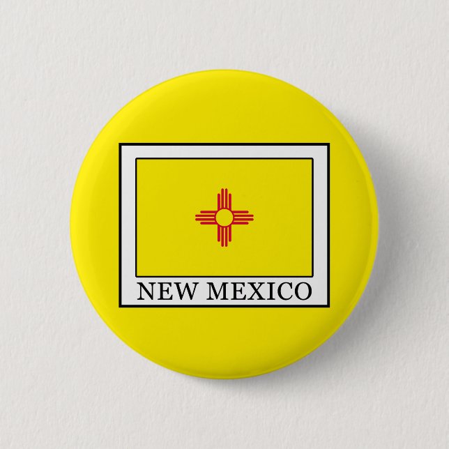New Mexico 6 Cm Round Badge (Front)