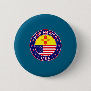 New Mexico 6 Cm Round Badge