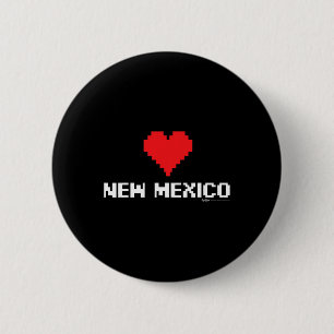 New Mexico 8-bit Gamer State 6 Cm Round Badge