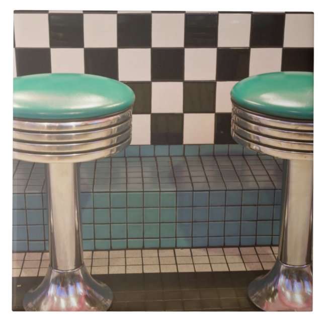 New Mexico, Albuquerque. The 66 Diner along Tile (Front)