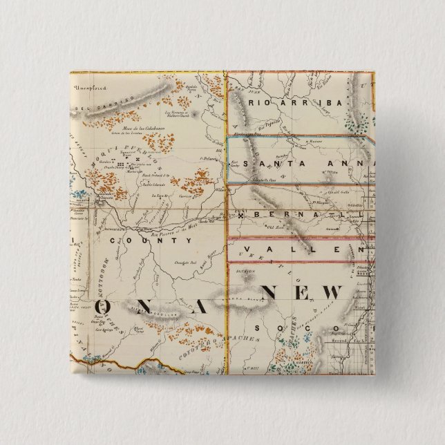 New Mexico, Arizona 15 Cm Square Badge (Front)