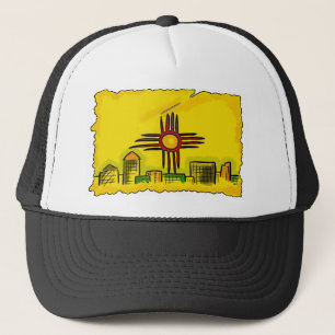New Mexico artistic skyline state flag hat